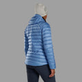 Cornflower Montane Women's Anti-Freeze Hooded Down Jacket Model Back FAFZHCOR