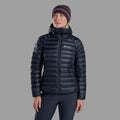 Eclipse Blue Montane Women's Anti-Freeze Hooded Down Jacket Model Front FAFZHECL