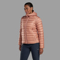 Pink Clay Montane Women's Anti-Freeze Hooded Down Jacket Model Front FAFZHPCL