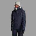 Eclipse Blue Montane Women's Alta Lite Waterproof Jacket Model Back FALLJECL