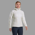 Powder Montane Women's Anti-Freeze Lite Hooded Down Jacket Model Front FANLHPOW