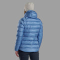 Cornflower Montane Women's Anti-Freeze XT Hooded Down Jacket Model Back FAXTHCOR