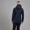 Eclipse Blue Montane Women's Cetus Lite Waterproof Jacket Model Back FCLJAECL