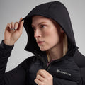 Black Montane Women's Composite Hooded Down Jacket Model 5 FCOHOBLA