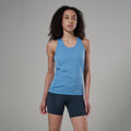 Cornflower Montane Women's Dart Vest Model Front FDAVECOR