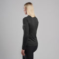 Black Montane Women's Dart Long Sleeve T-Shirt Model Back FDLSTBLA