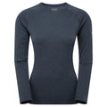 Eclipse Blue Montane Women's Dart Long Sleeve T-Shirt Front FDLSTECL