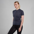 Eclipse Blue Montane Women's Dart Nano Zip T-Shirt Model Front FDNZTECL