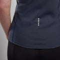 Eclipse Blue Montane Women's Dart Nano Zip T-Shirt Model Back FDNZTECL