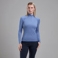 Cornflower Montane Women's Dart Zip Neck T-Shirt Model Front FDRZICOR