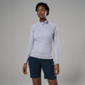 Lilac Haze Montane Women's Dart Zip Neck T-Shirt Model Front FDRZILIL