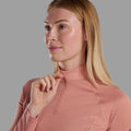 Pink Clay Montane Women's Dart Zip Neck T-Shirt Model 3 FDRZIPCL