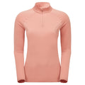 Pink Clay Montane Women's Dart Zip Neck T-Shirt Front FDRZIPCL