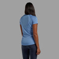 Cornflower Montane Women's Dart T-Shirt Model Back FDTTSCOR