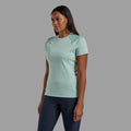 Sea Mist Montane Women's Dart T-Shirt Model Front FDTTSSEA