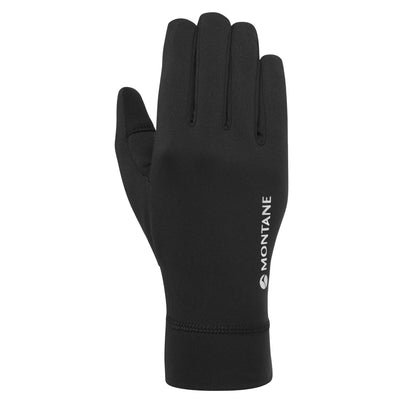 Black Montane Women's Dart XT Thermal Liner Gloves Model Front FDXTLBLA