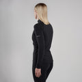 Black Montane Women's Dart XT Thermal Zip Neck T-Shirt Model Back FDXZNBLA