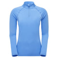 Cornflower Montane Women's Dart XT Thermal Zip Neck T-Shirt Front FDXZNCOR