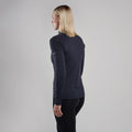 Eclipse Blue Montane Women's Dart XT Thermal Zip Neck T-Shirt Model Back FDXZNECL