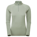 Pale Sage Montane Women's Dart XT Thermal Zip Neck T-Shirt Front FDXZNSAG