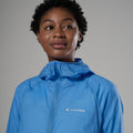 Cornflower Montane Women's Featherlite Hooded Windproof Jacket Model 4 FFELHCOR