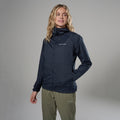 Eclipse Blue Montane Women's Featherlite Hooded Windproof Jacket Model Front FFELHECL