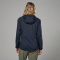 Eclipse Blue Montane Women's Featherlite Hooded Windproof Jacket Model Back FFELHECL