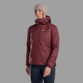 Sumac Montane Women's Fortes Lite Hooded Insulated Jacket Model Front FFOLHSUM