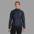 Eclipse Blue Montane Women's Fortes Nano Insulated Half-Zip Jacket Model Front FFONHECL