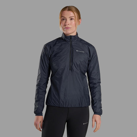 Eclipse Blue Montane Women's Fortes Nano Insulated Half-Zip Jacket Front FFONHECL