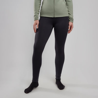 Black Montane Women's Fury Fleece Pants Front FFRPABLA