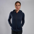Eclipse Blue Montane Women's Fury Hooded Fleece Jacket Model 3 FFRYHECL