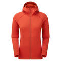 Saffron Red Montane Women's Fury Hooded Fleece Jacket Front FFRYHSAF