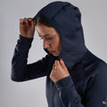 Eclipse Blue Montane Women's Fury Lite Hooded Fleece Jacket Model 4 FFULHECL