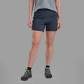 Eclipse Blue Montane Women's Genoa Lite Shorts Model Front FGLSHECL