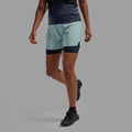 Sea Mist Montane Women's Jetstream 6" Trail Running Shorts Model Front FJSS6SEA