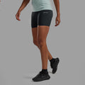 Black Montane Women's Jetstream 4" Trail Running Half Tights Model Front FJST4BLA