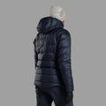Eclipse Blue Montane Women's Kamen Hooded Down Jacket Model Back FKAHOECL