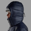 Eclipse Blue Montane Women's Kamen Hooded Down Jacket Model 4 FKAHOECL