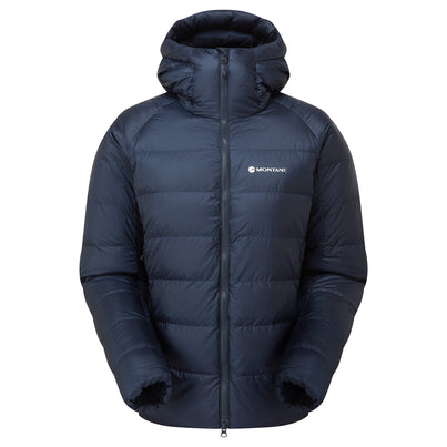 Eclipse Blue Montane Women's Kamen Hooded Down Jacket Front FKAHOECL