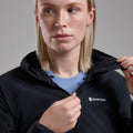 Black Montane Women's Khamsin Hooded Softshell Jacket Model 7 FKHAHBLA