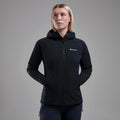 Black Montane Women's Khamsin Hooded Softshell Jacket Model 9 FKHAHBLA