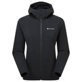 Black Montane Women's Khamsin Hooded Softshell Jacket Front FKHAHBLA