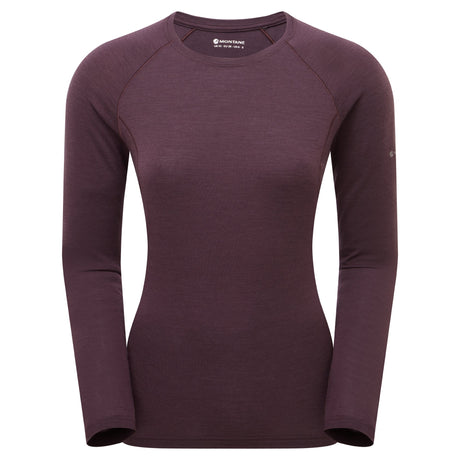 Mulberry Montane Women's Malli Long Sleeve Merino T-Shirt Front FMLSTMUL