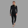 Black Montane Women's Malli Long Sleeve Zip Merino T-Shirt Model 4 FMLZTBLA