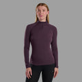 Mulberry Montane Women's Malli Long Sleeve Zip Merino T-Shirt Model Front FMLZTMUL