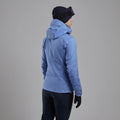 Cornflower Montane Women's Niveus Lite Waterproof Jacket Model Back FNILJCOR