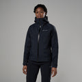 Black Montane Women's Norste Waterproof Jacket Model Front FNOJABLA