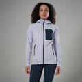 Lilac Haze Montane Women's Protium CP Hooded Fleece Jacket Model Front FPCPHLIL