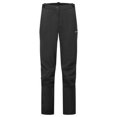 Black Montane Women's Phase Waterproof Pants Front FPHAPBLA